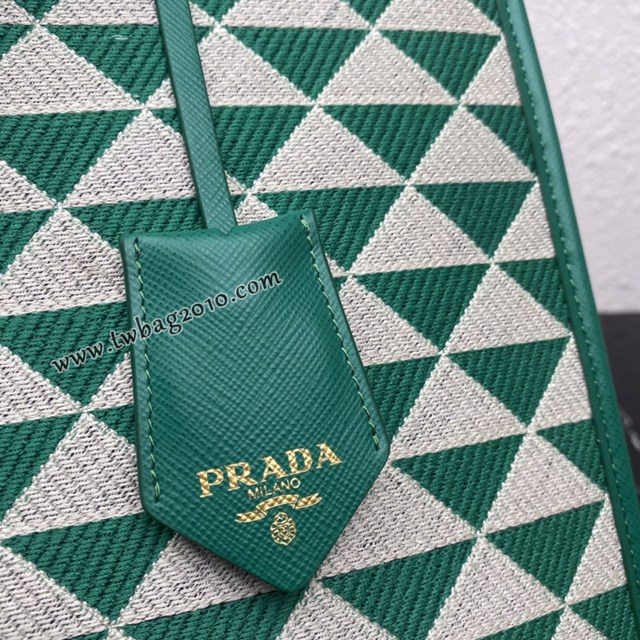Prada專櫃新款刺繡織物包購物袋 1BA356 普拉達大號無長肩帶手提刺繡托特包 csp1149